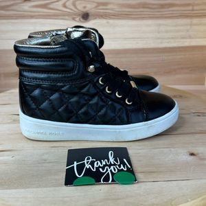 Michael Kors Black Leather Lace Up Sneaker Shoes Toddler Size 10